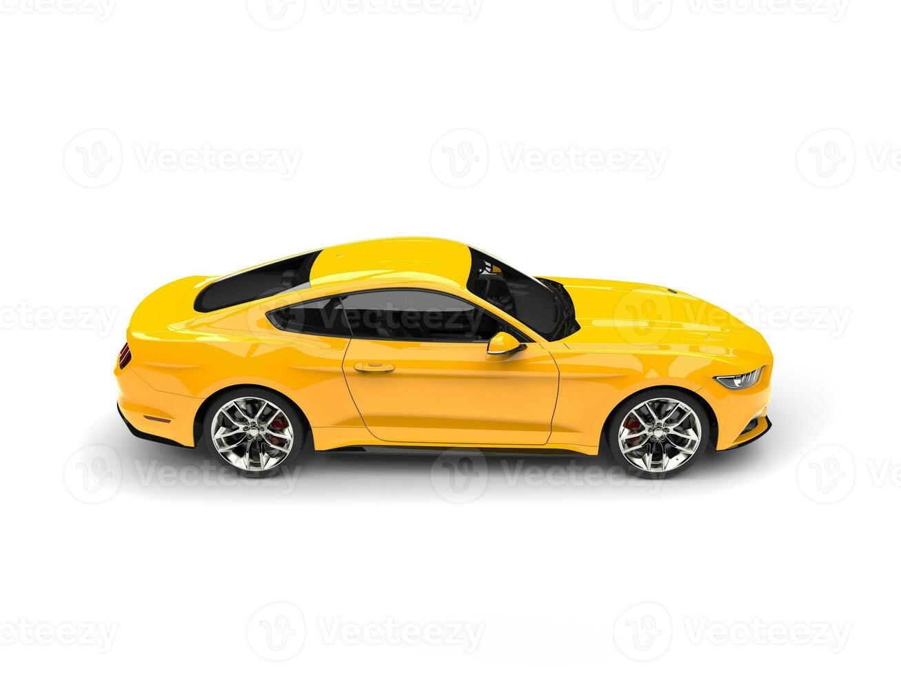 amarelo moderno super músculo carro - lado Visão foto