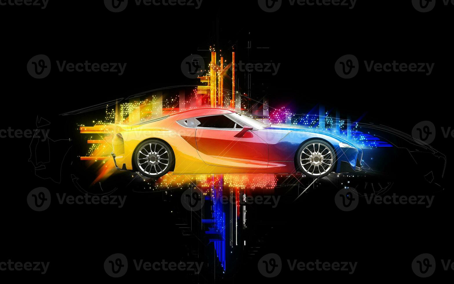 elegante super Esportes carro - abstrato colorida ilustração foto