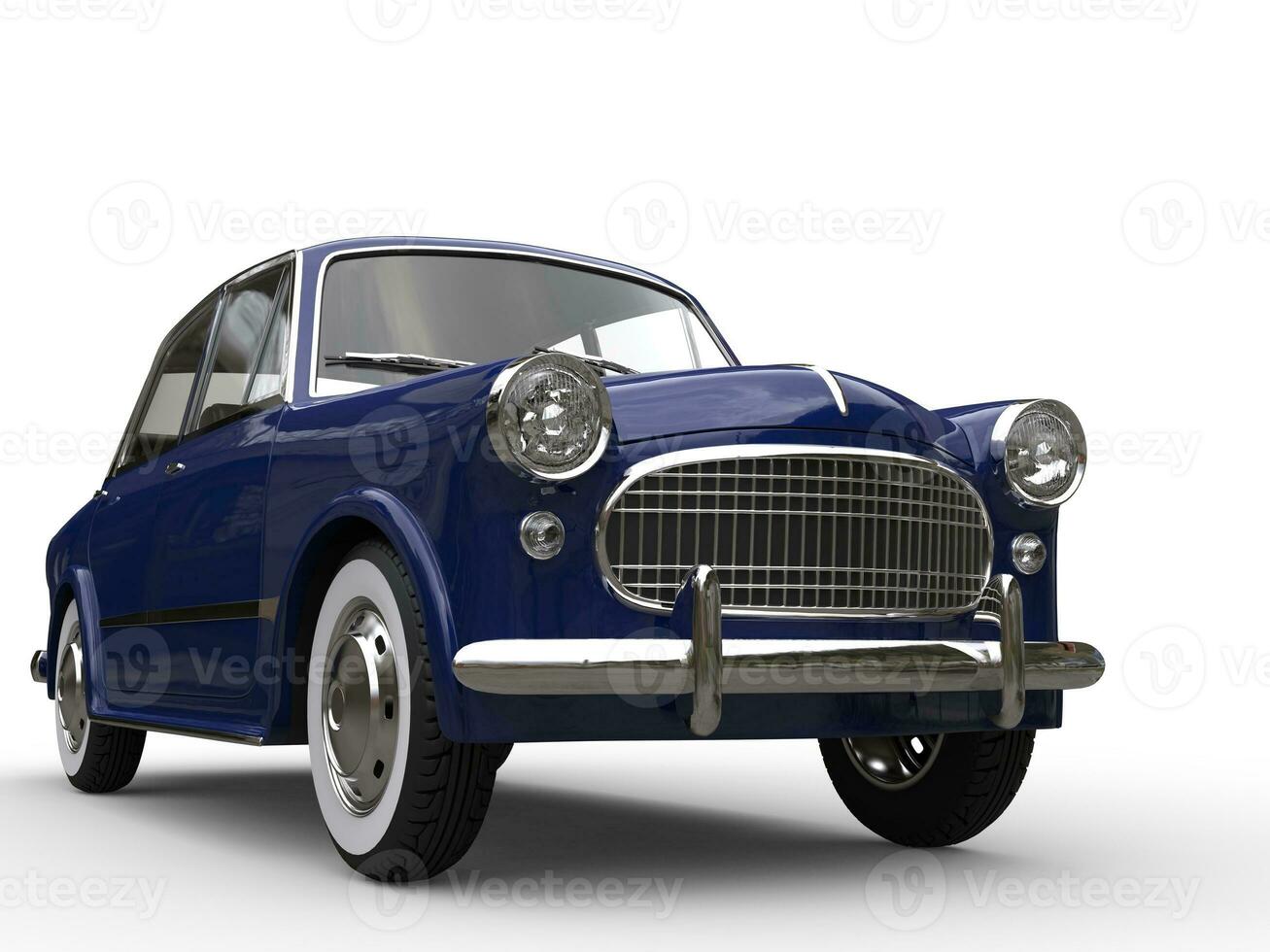 velho Sombrio azul vintage compactar carro - fechar-se tiro foto