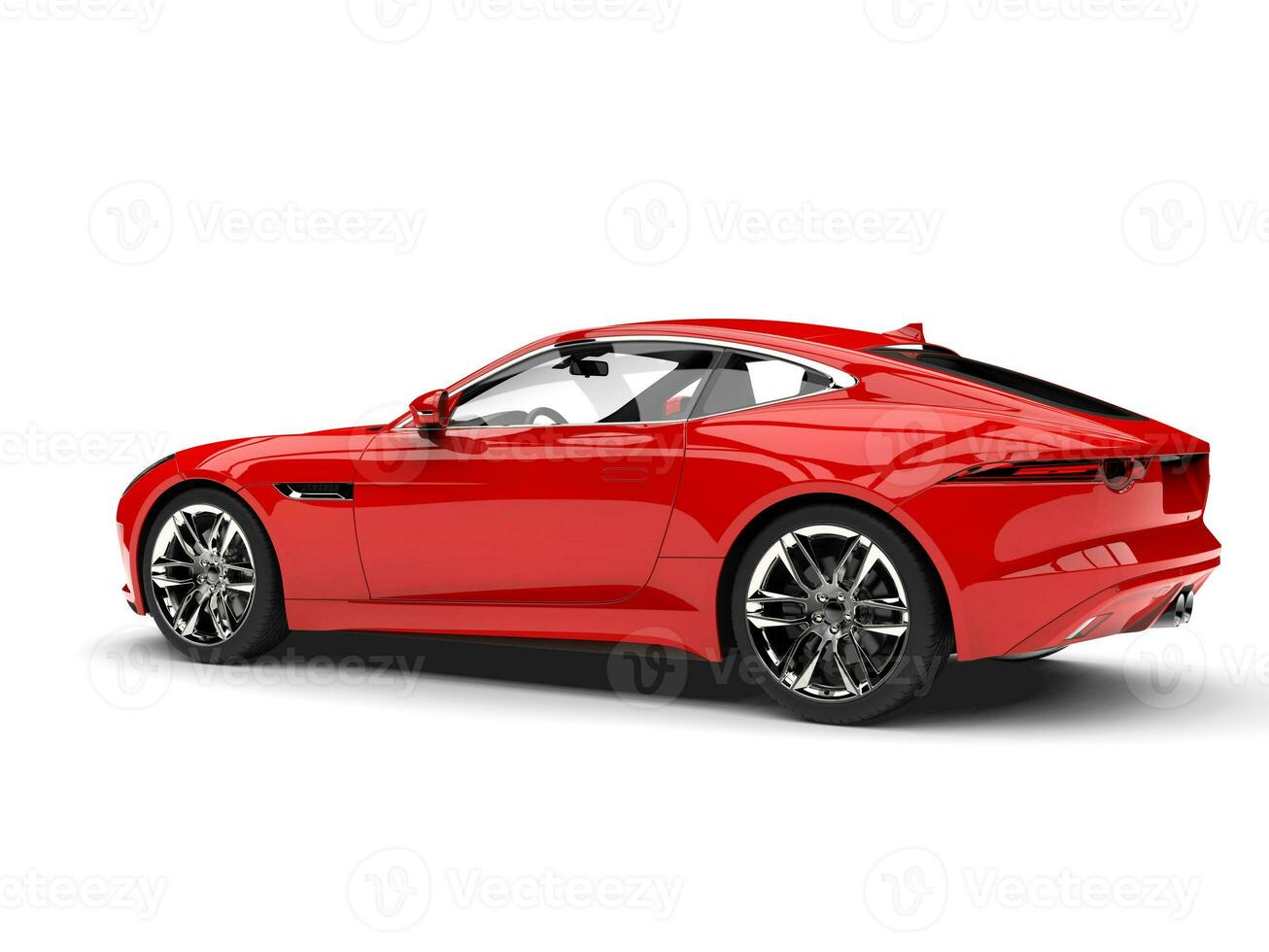 brilhante vermelho moderno luxo Esportes carro - lado Visão - traseiro lado foto