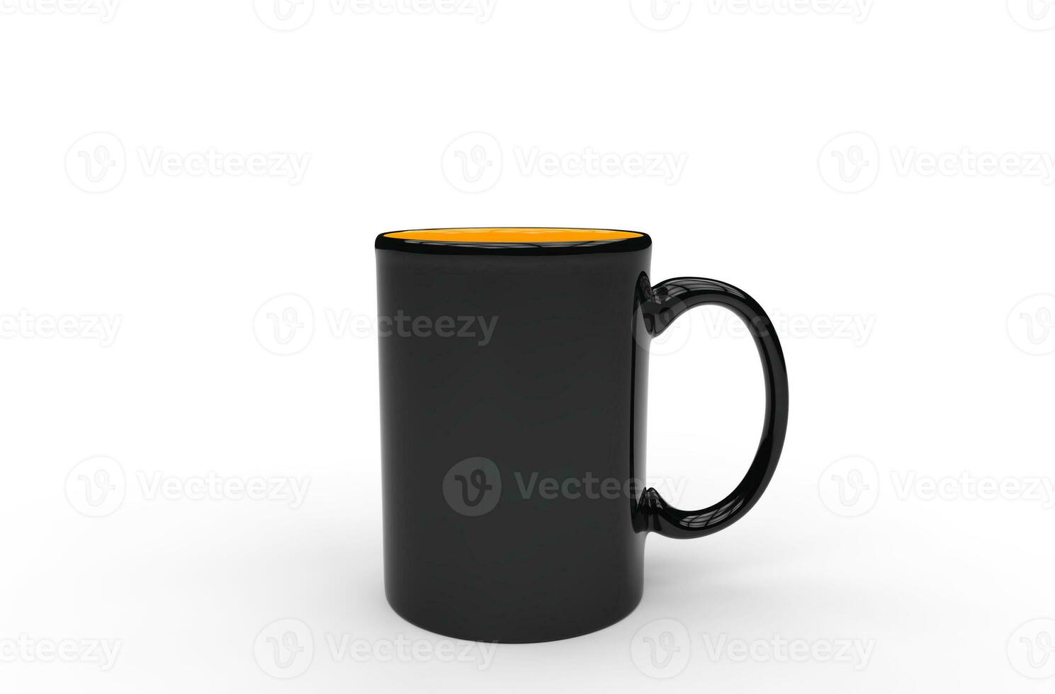 Preto laranja café caneca foto