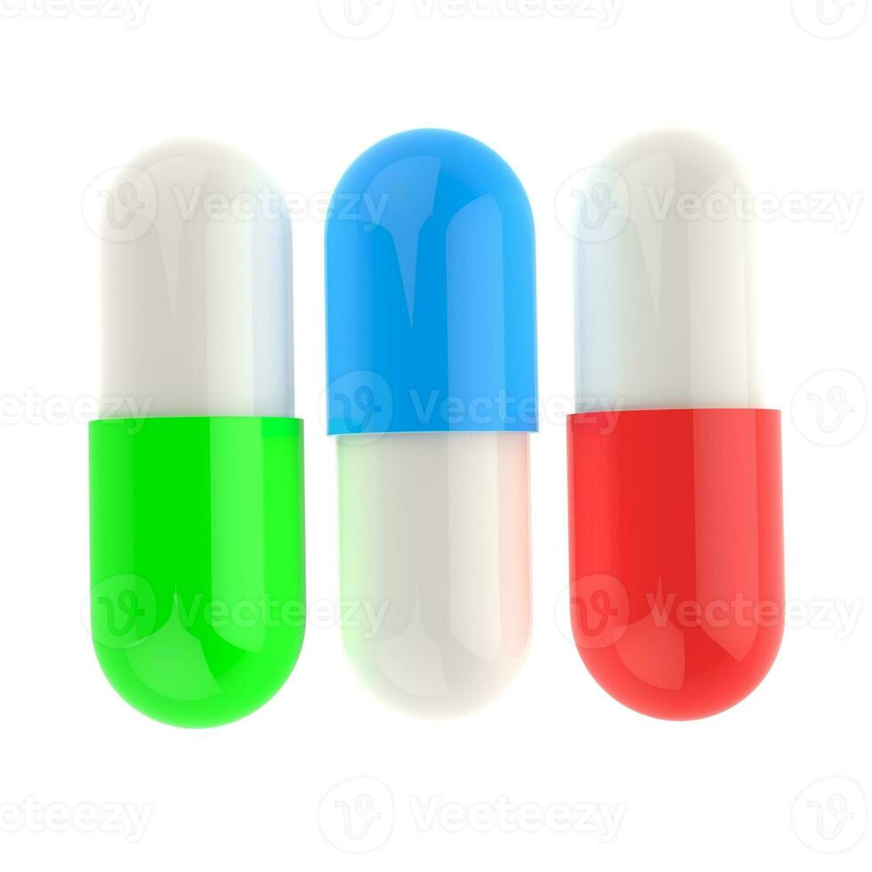 pílulas - isolado em branco fundo foto