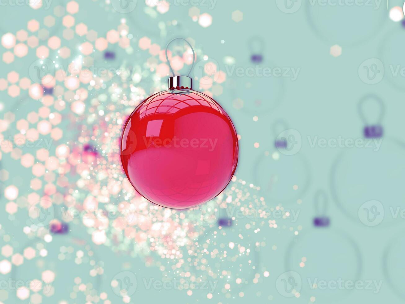 cintilante bokeh vermelho vidro Natal decoração bola foto