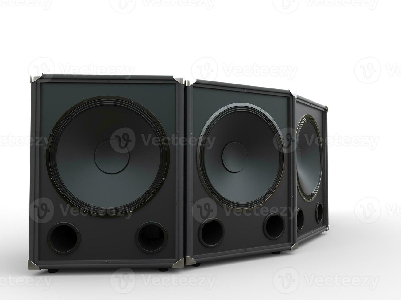 três Preto subwoofer caixas de som foto