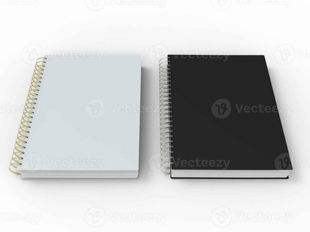 Preto e branco cadernos com espiral obrigatório foto