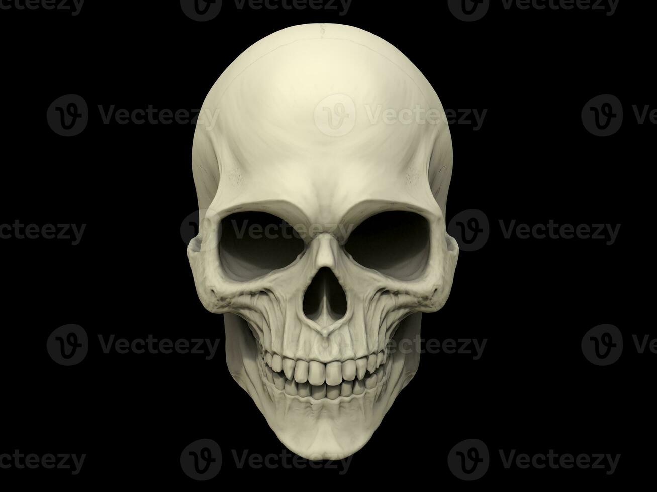 crânio em Preto fundo - 3d ilustração foto