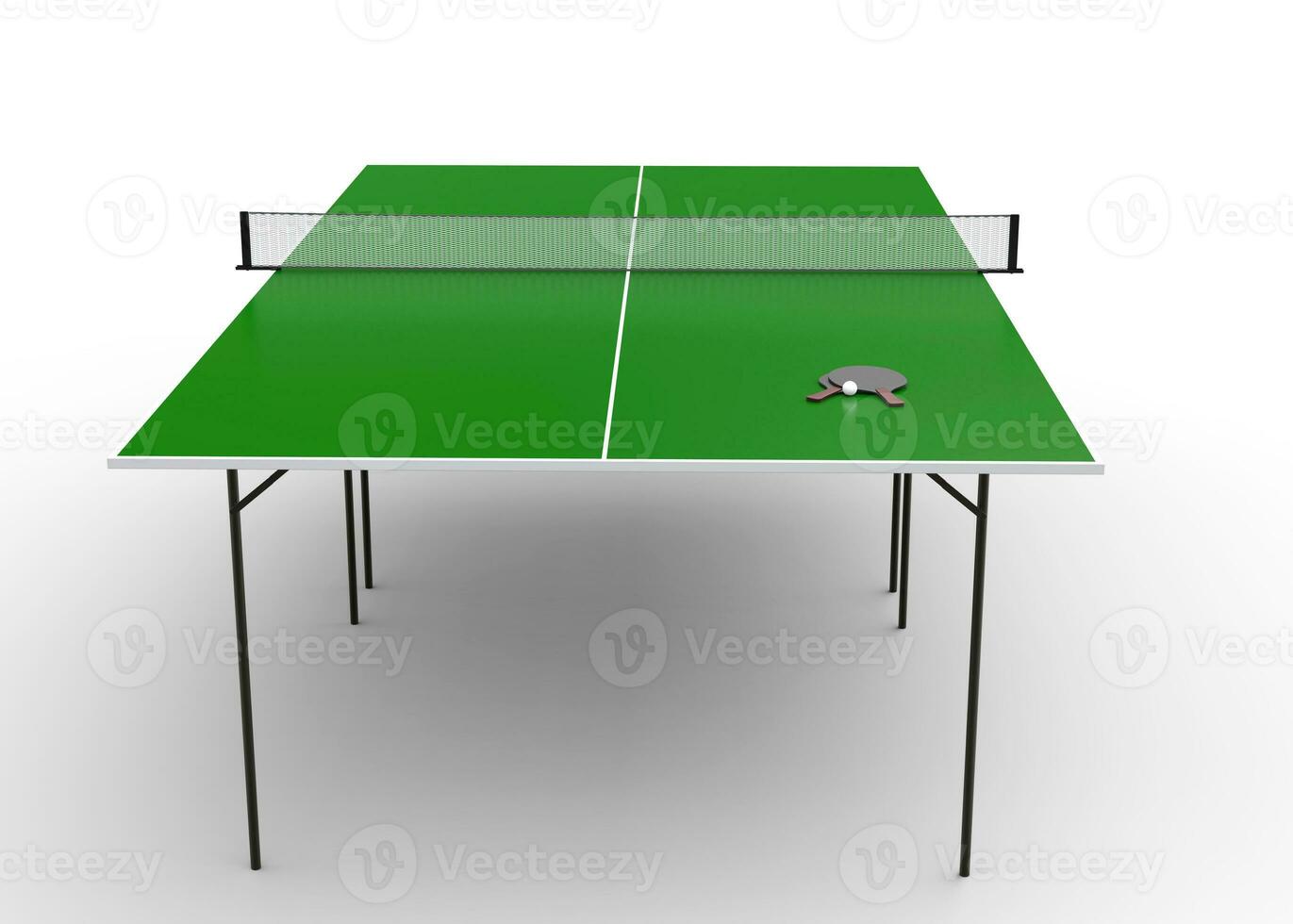 ping - pong mesa com remos e uma bola em a mesa - isolado em branco bacground - 3d render foto