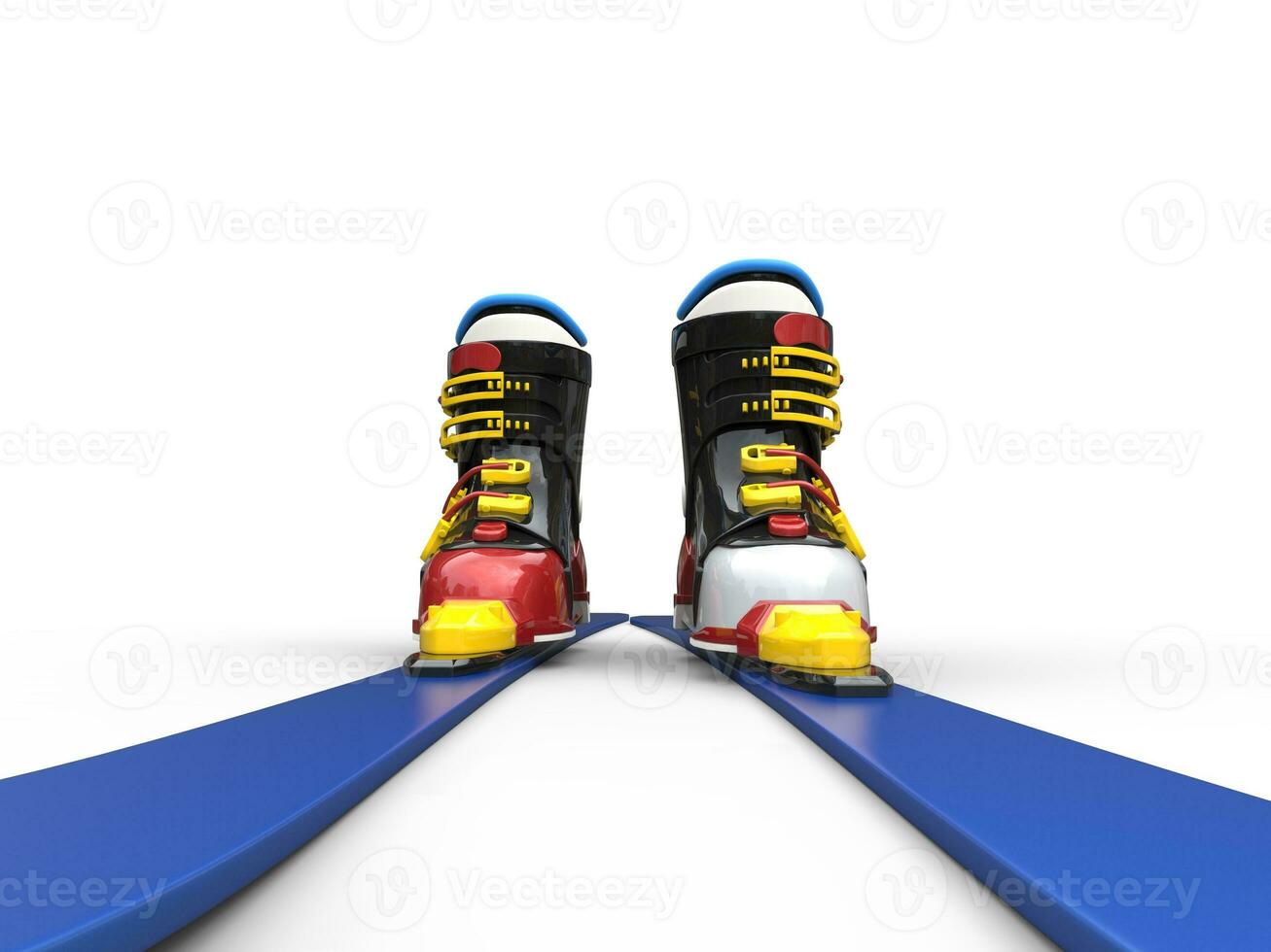 colorida esqui equipamento - esqui botas, skiis foto