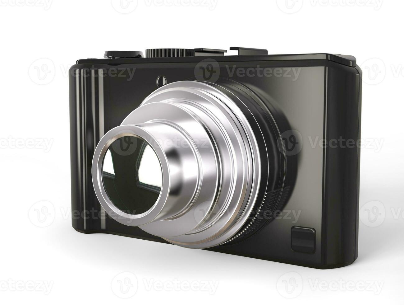 Preto moderno compactar digital foto Câmera com prata lente
