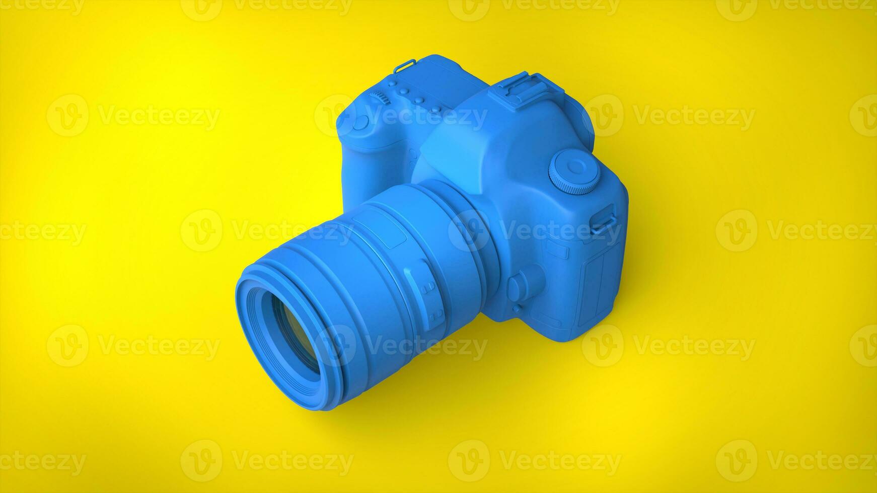 legal azul foto Câmera em agradável amarelo fundo