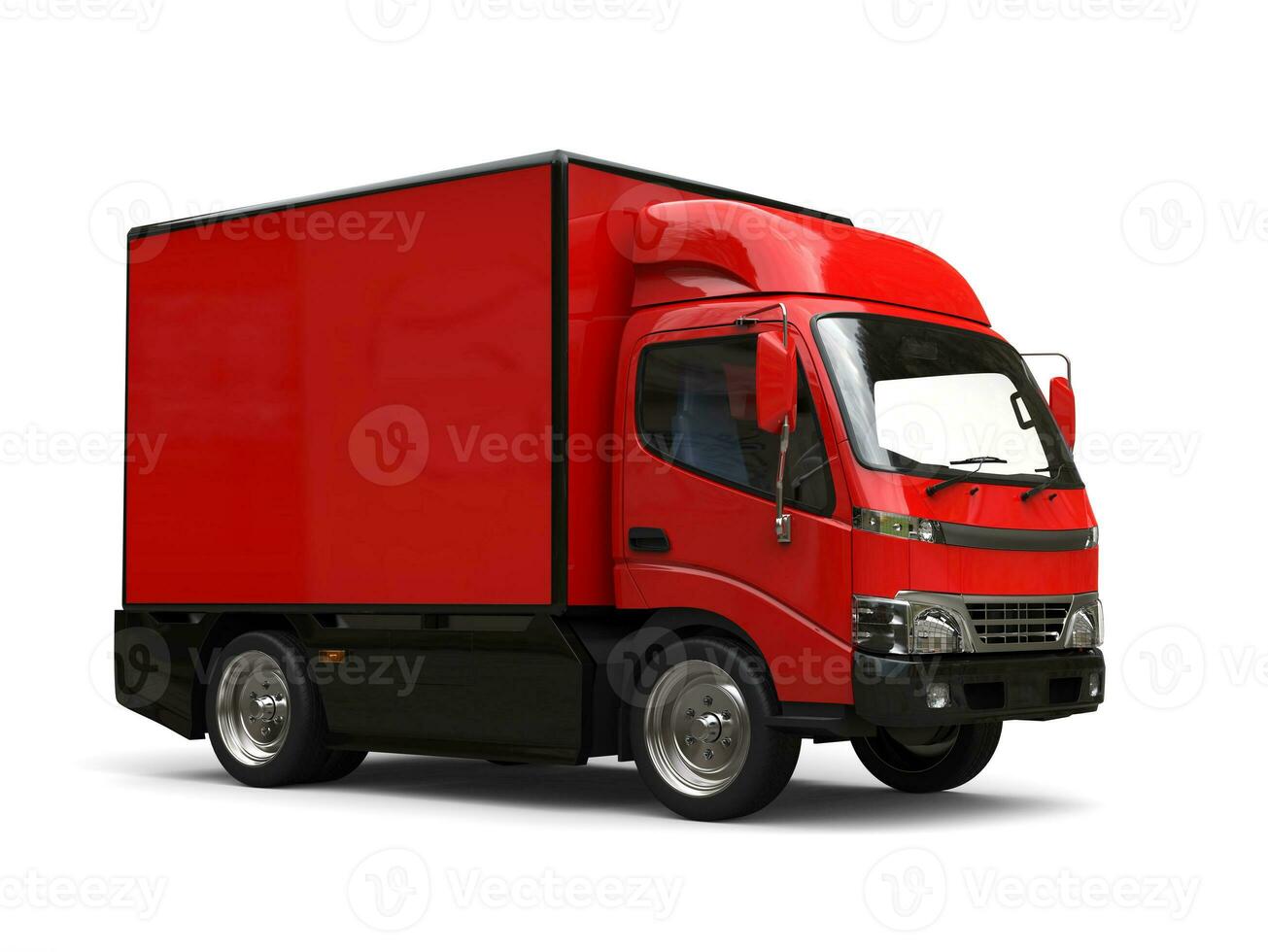 pequeno vermelho caixa caminhão - estúdio tiro foto