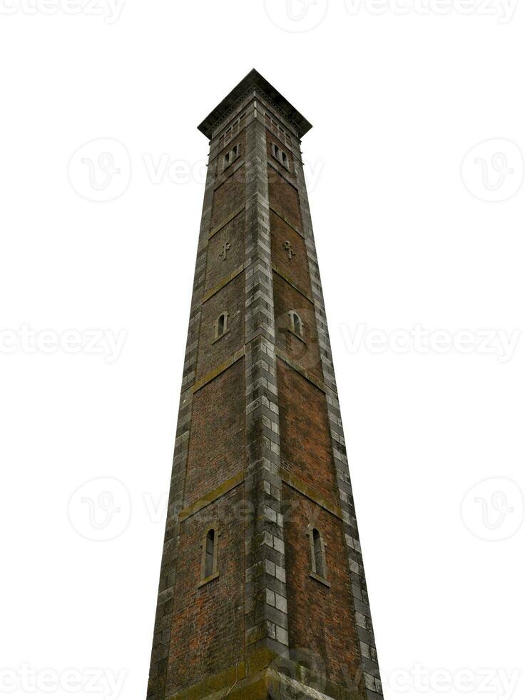 Alto tijolo torre construção isolado sobre transparente fundo png ilustração foto