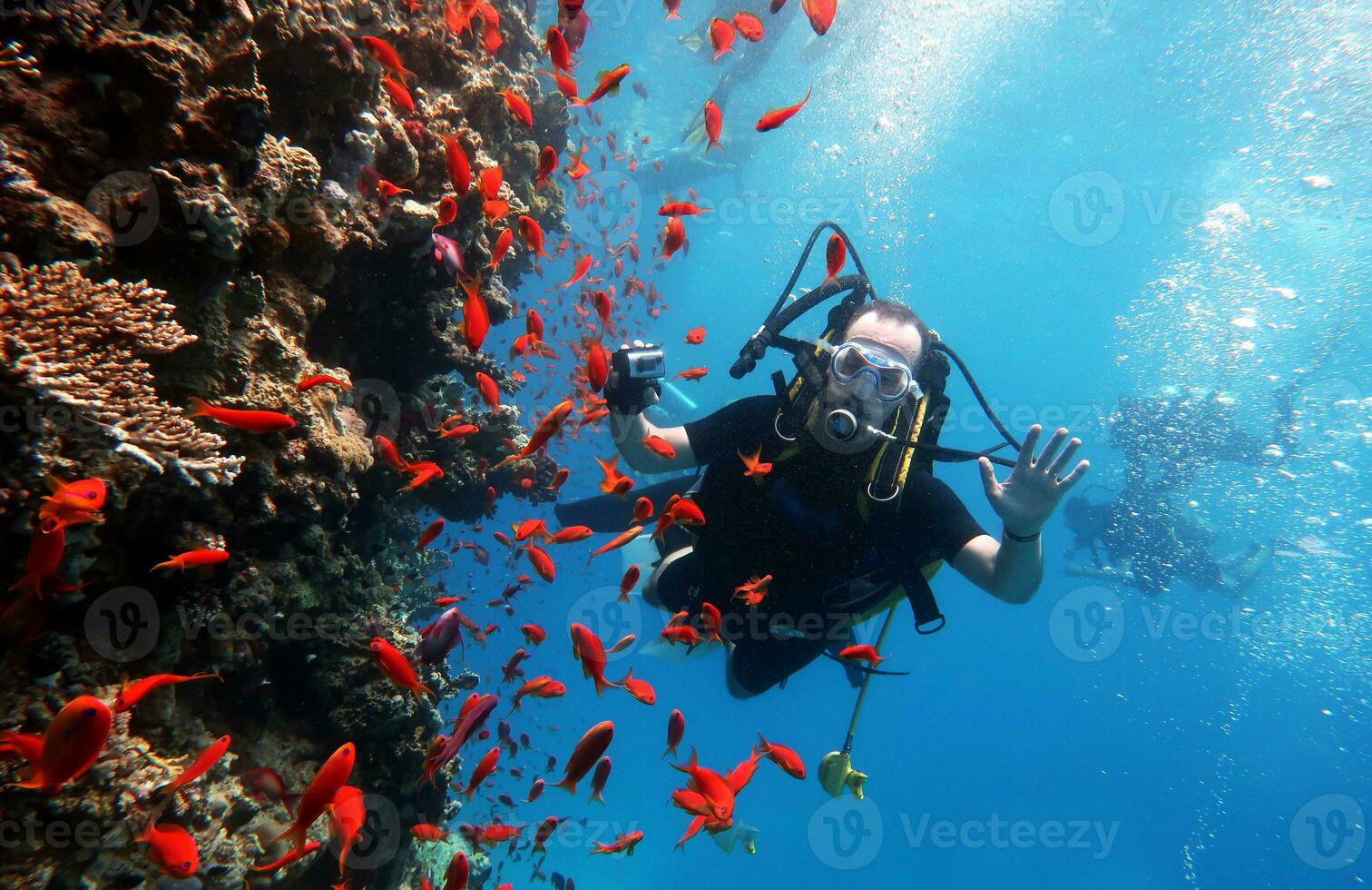 mergulho dentro a vermelho mar dentro Egito, tropical recife foto