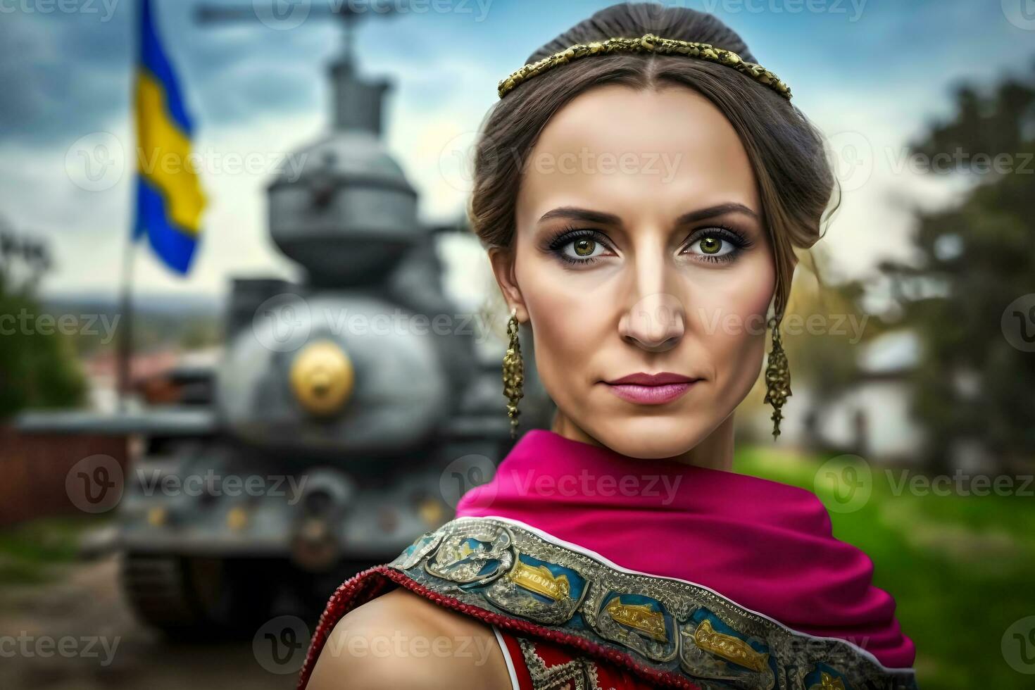 retrato do uma ucraniano mulher. neural rede ai gerado foto