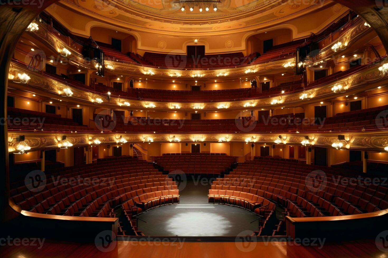 a interior do a corredor dentro a teatro. neural rede ai gerado foto