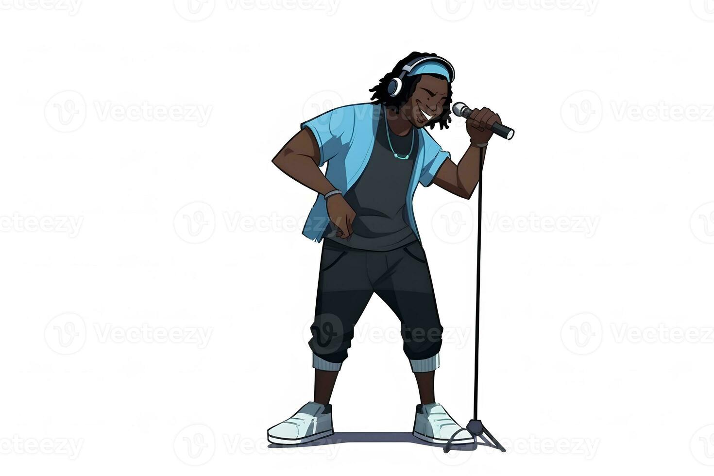 desenho animado estilo cara rapper. neural rede ai gerado foto