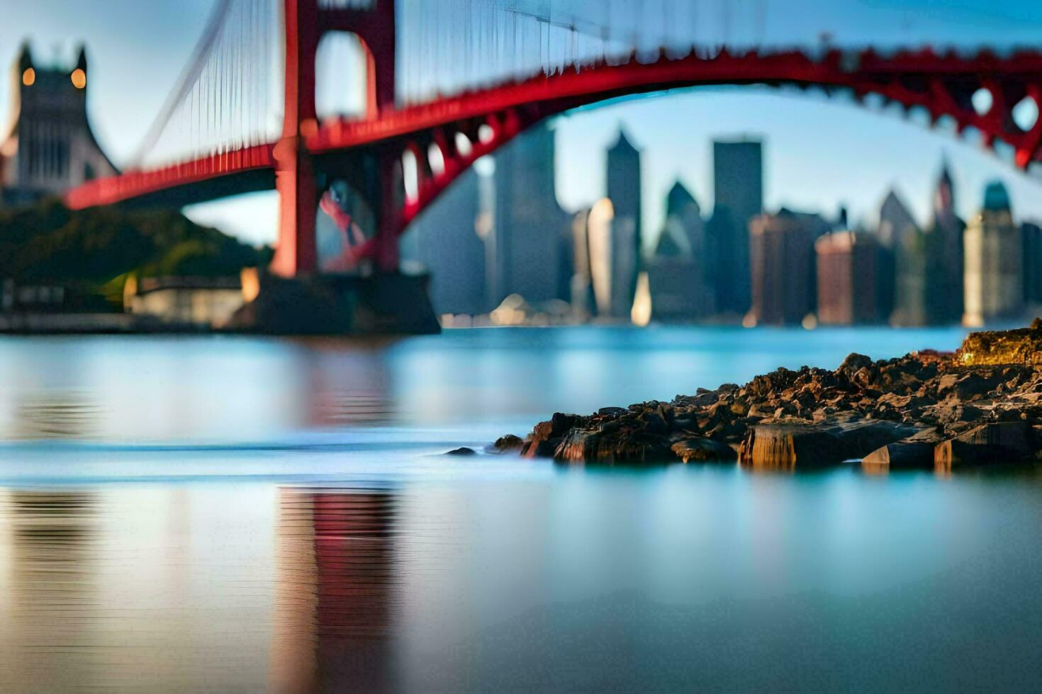 a dourado portão ponte dentro san francisco. gerado por IA foto