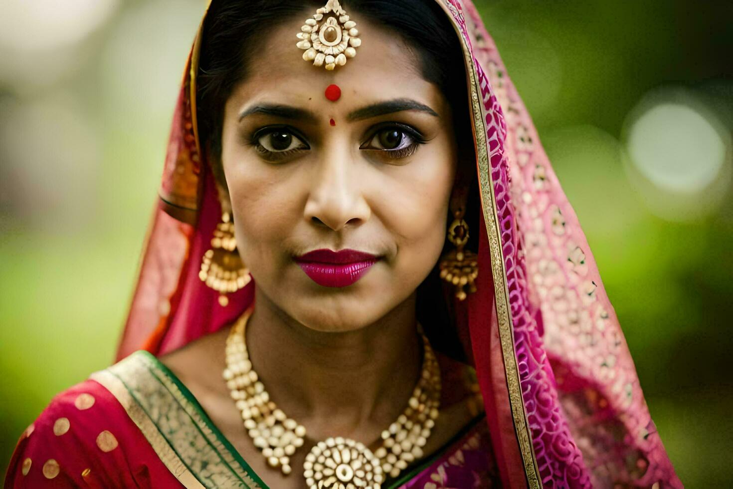 uma lindo indiano mulher dentro tradicional traje. gerado por IA foto