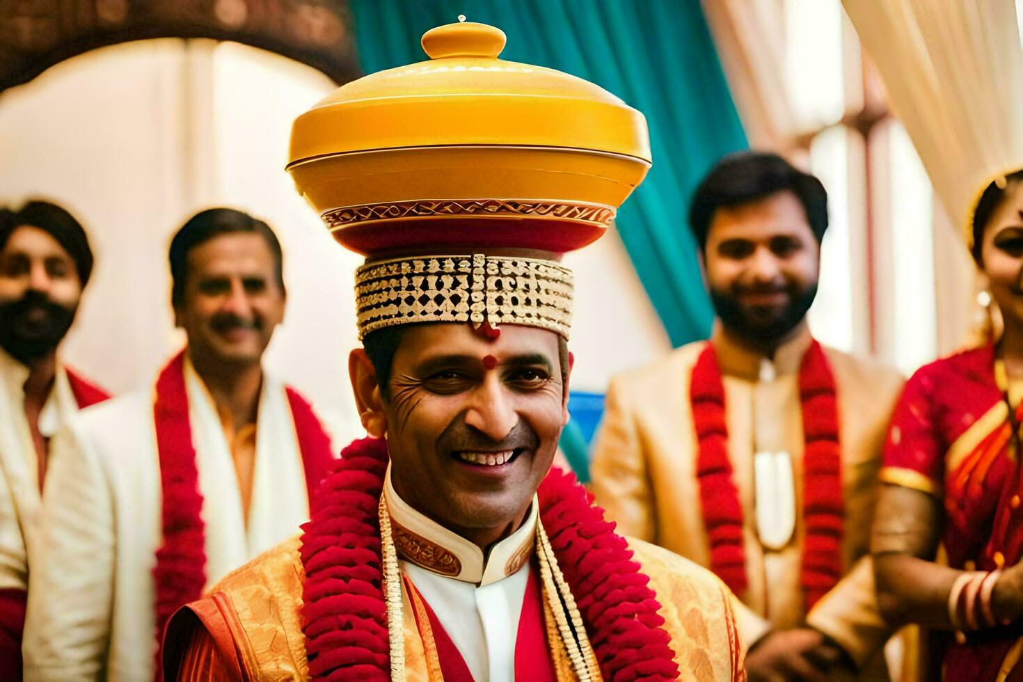 indiano Casamento cerimônia dentro san francisco. gerado por IA foto