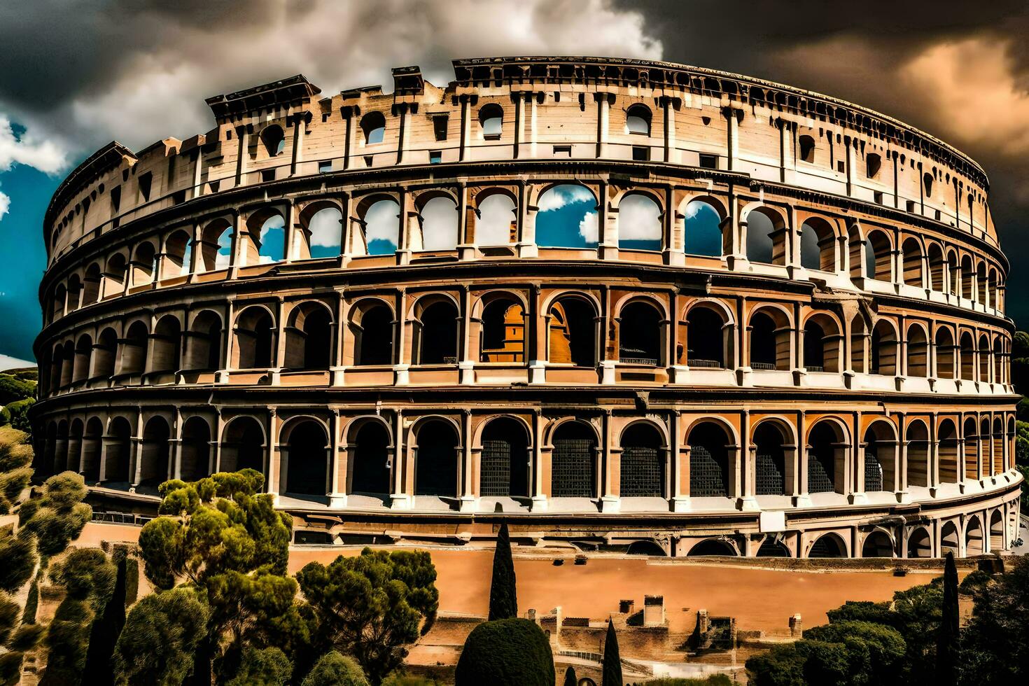 a Coliseu dentro Roma, Itália. gerado por IA foto