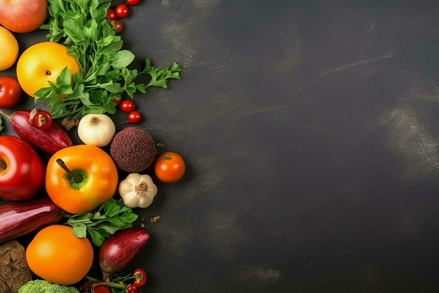 Ação de graças dia ou outono composição com abóbora, laranjas, folhas ou frango. Ação de graças Comida conceito de ai gerado foto