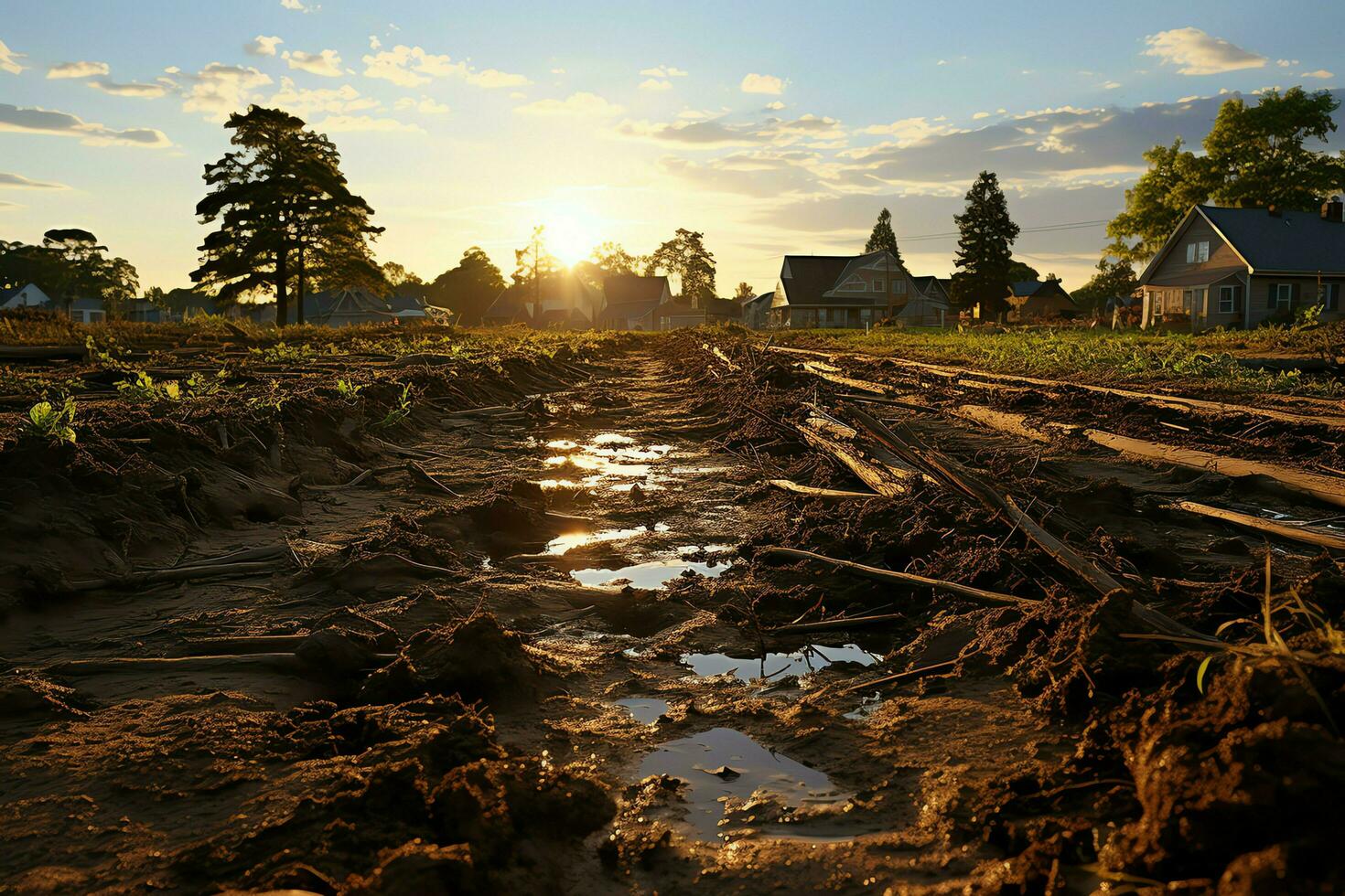 lindo Visão do uma chá campo plantação, Vinhedo Fazenda ou morango jardim dentro a verde colinas às nascer do sol conceito de ai gerado foto