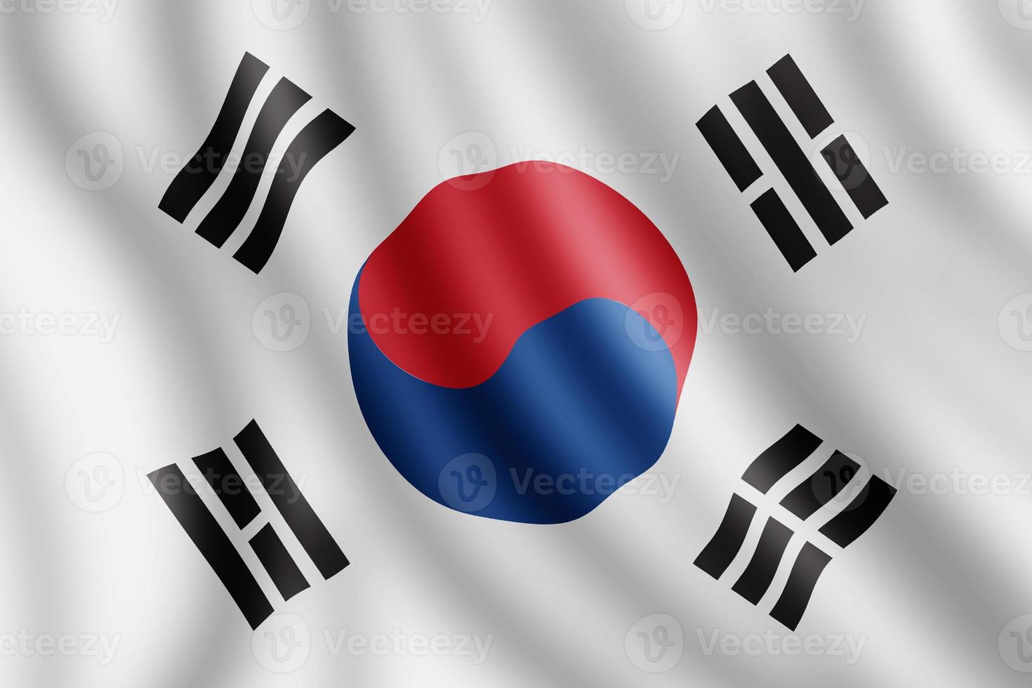 bandeira da coreia do sul, ilustração realista foto