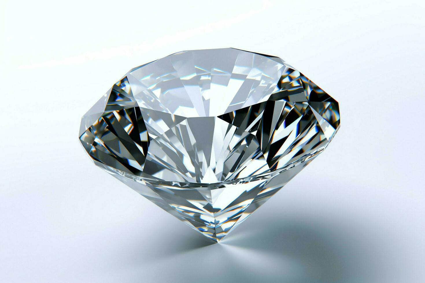 branco brilhante Claro grande diamante ou lindo jóia isolado em branco superfície. deslumbrante clássico diamante conceito de ai gerado foto