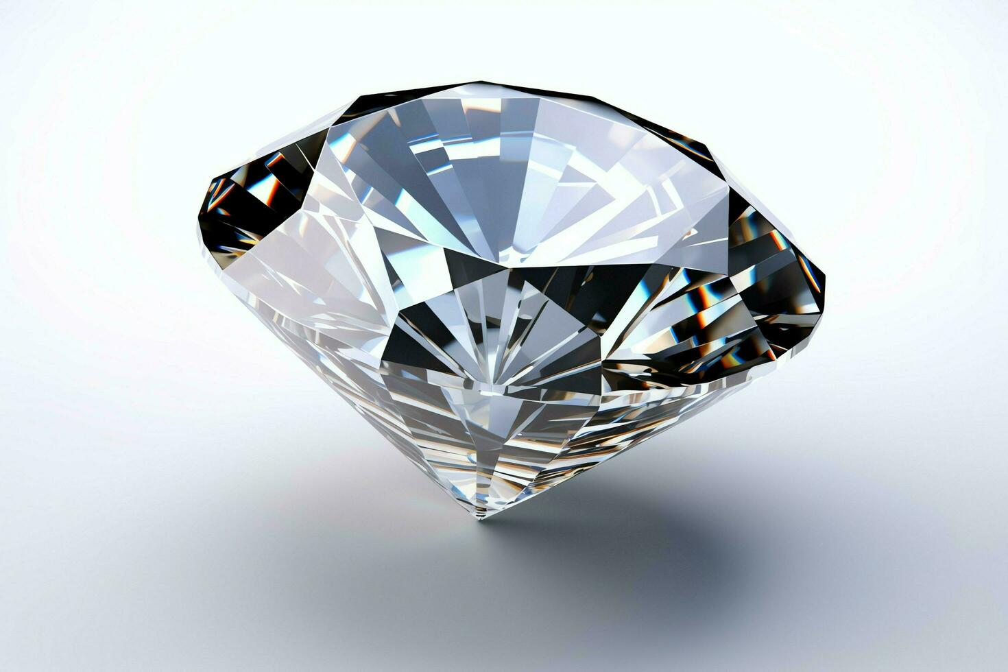 branco brilhante Claro grande diamante ou lindo jóia isolado em branco superfície. deslumbrante clássico diamante conceito de ai gerado foto