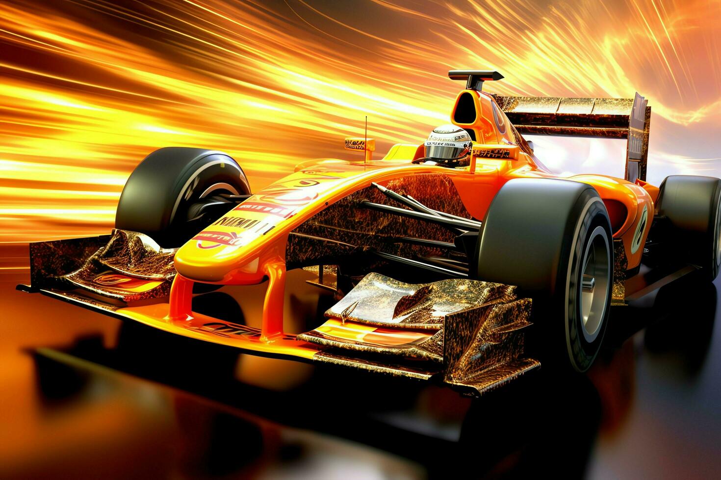 velozes corrida carro e piloto dentro Fórmula 1 campeão competições com Rapidez e chama. desporto motorizado carro conceito de ai gerado foto