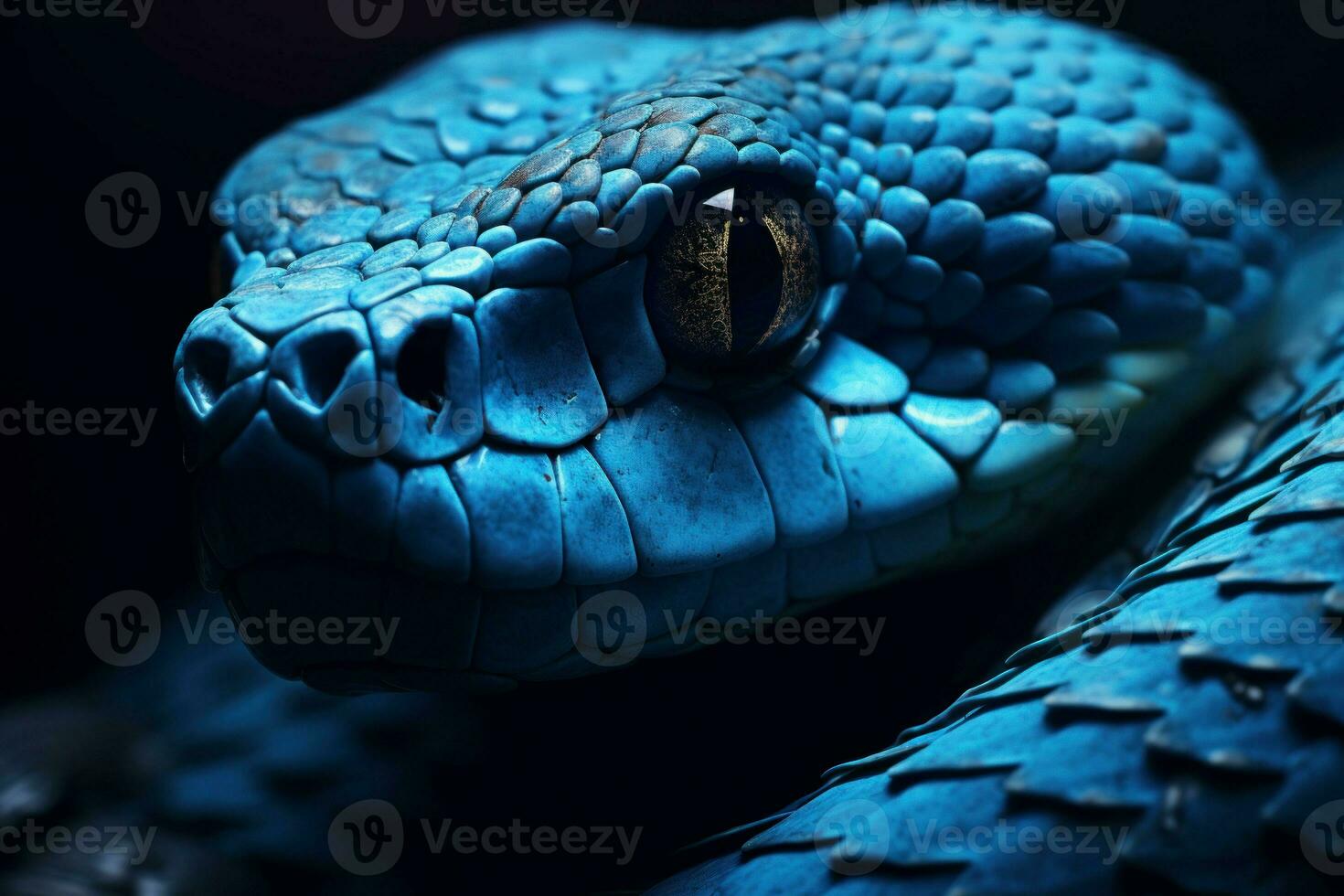 Serpente Azul De Cobra De Víbora Cabeça De Serpente De Víbora Foto