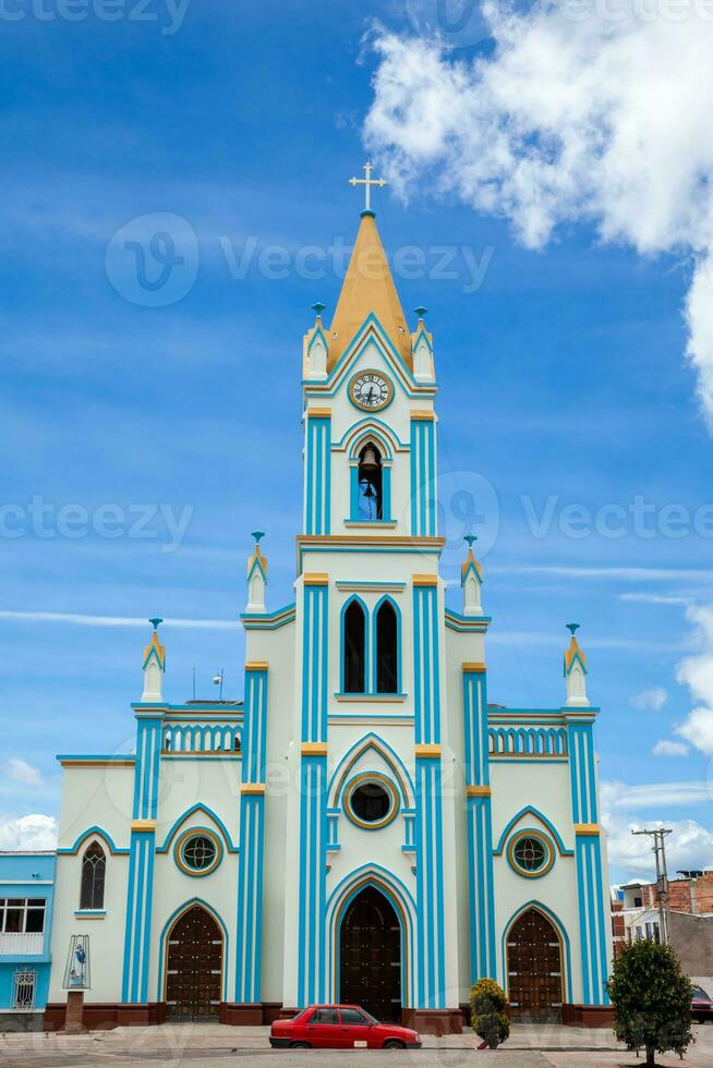 imaculado concepção Igreja localizado às a clara toruncho quadrado dentro a município do combinado dentro a boyaca região do Colômbia foto