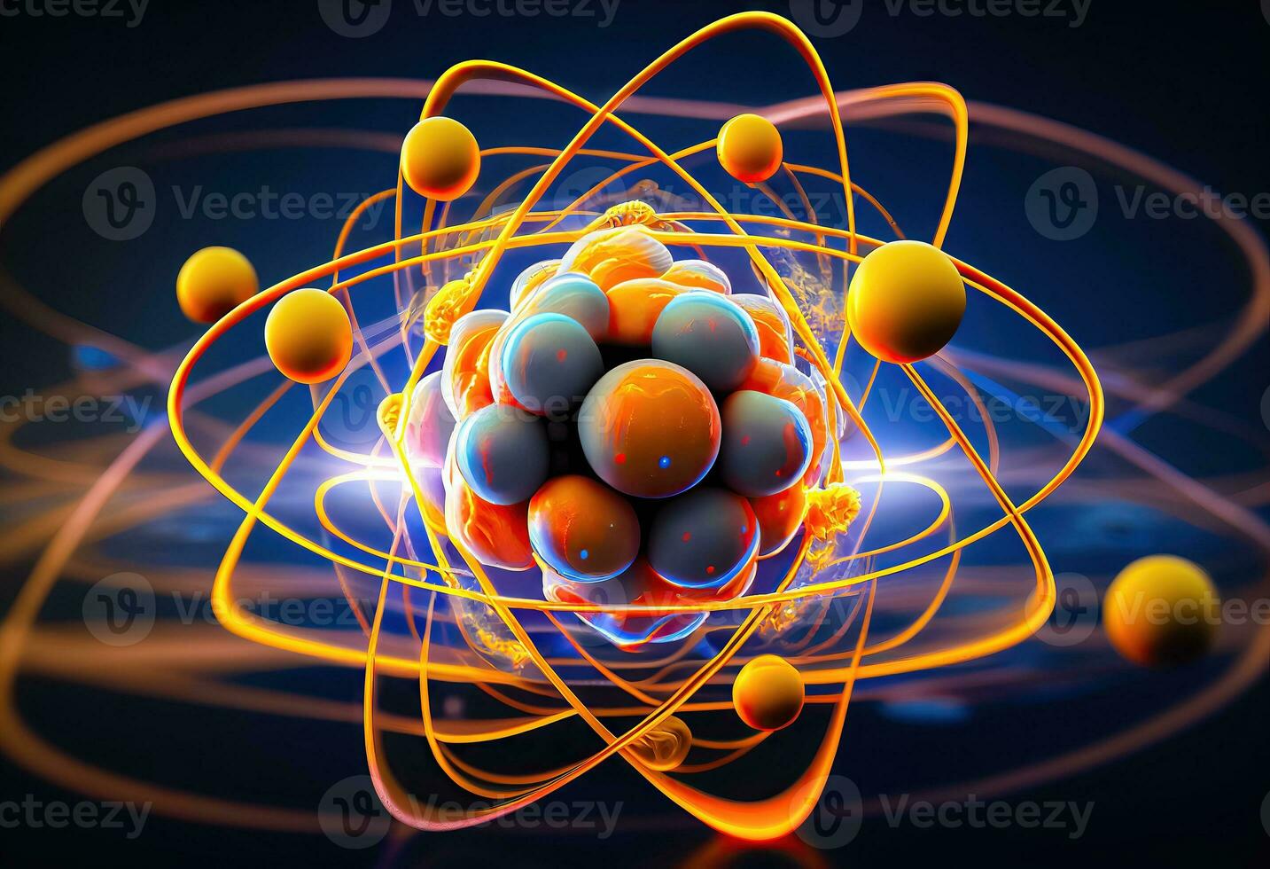 atômico anatomia - explorando prótons, nêutrons, elétrons e Mais - generativo ai foto