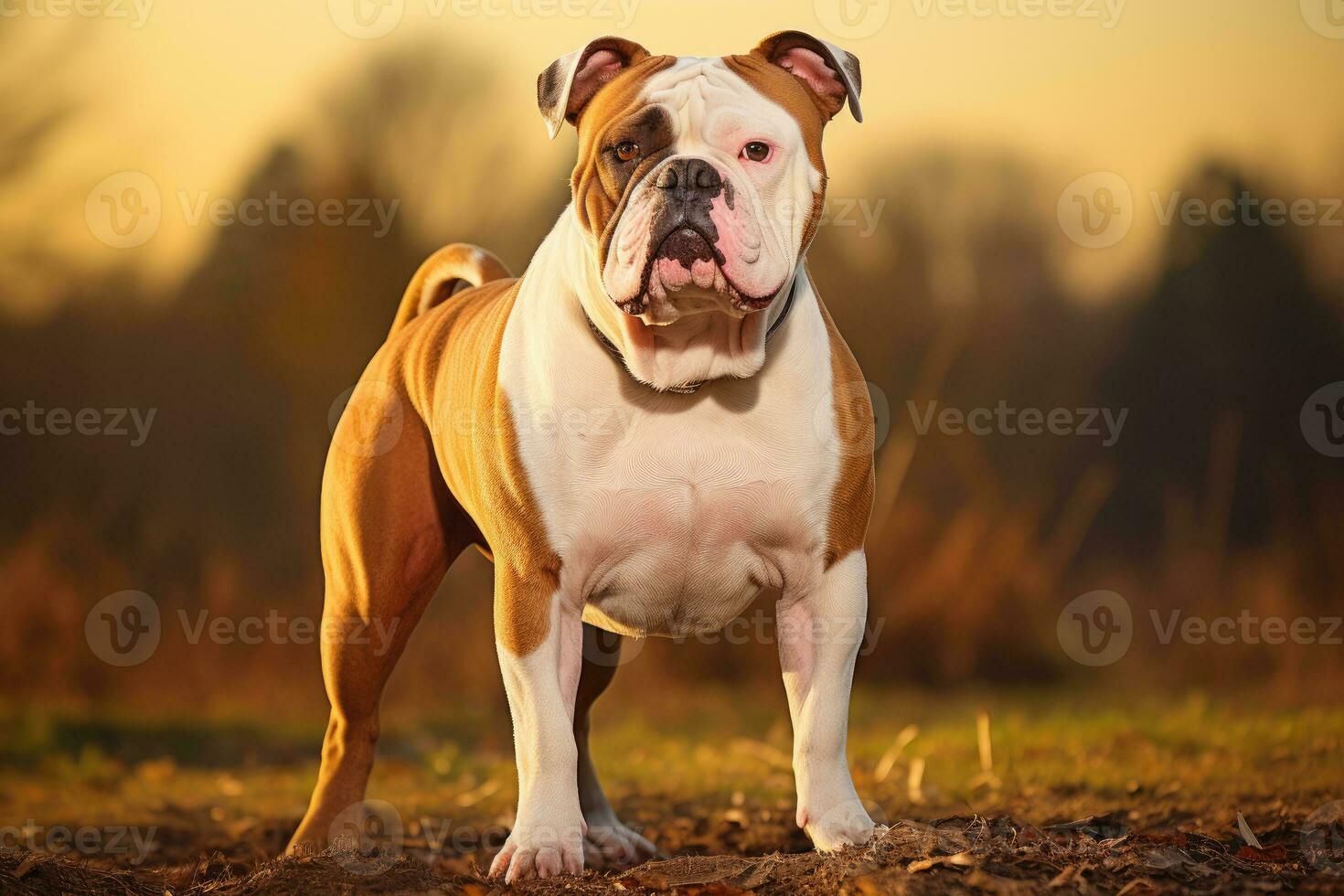 cachorro americano buldogue. ai gerado foto