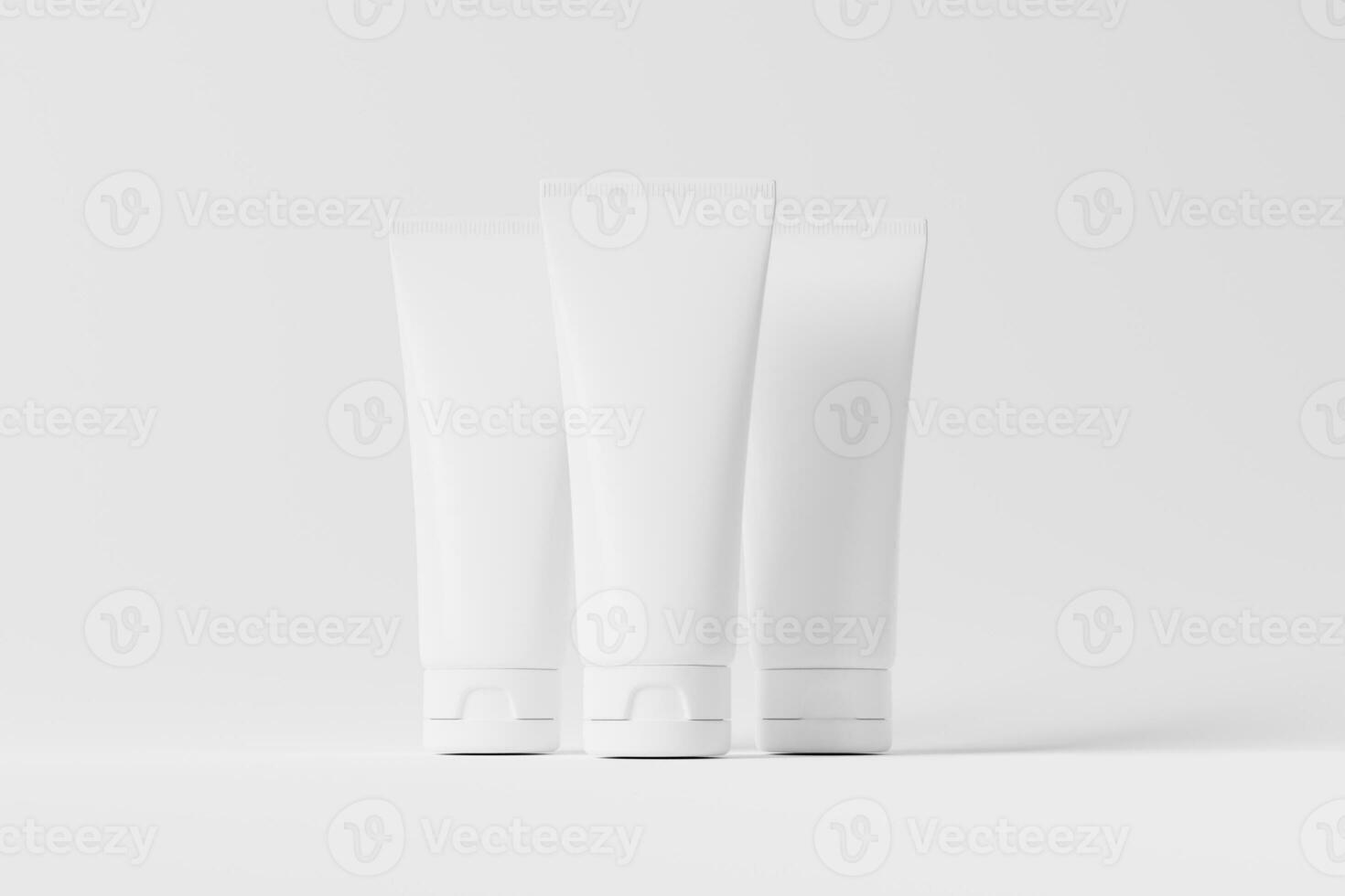 Cosmético tubo embalagem 3d Renderização branco em branco brincar foto