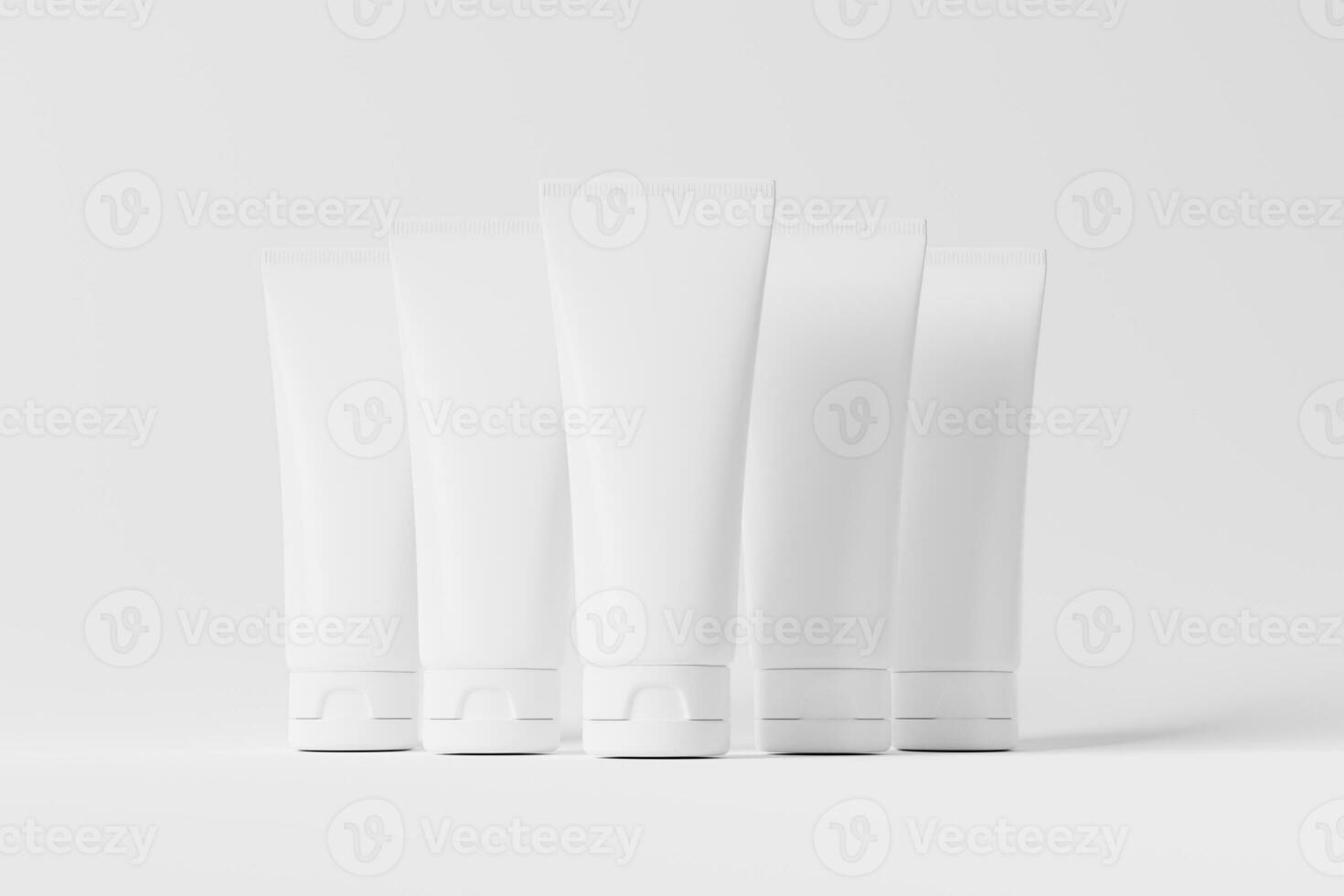 Cosmético tubo embalagem 3d Renderização branco em branco brincar foto