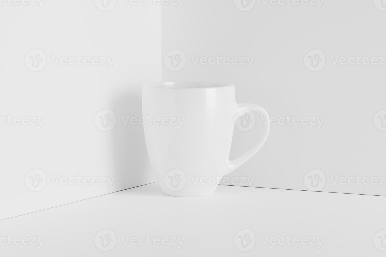 cerâmico caneca copo para café chá branco em branco 3d Renderização brincar foto