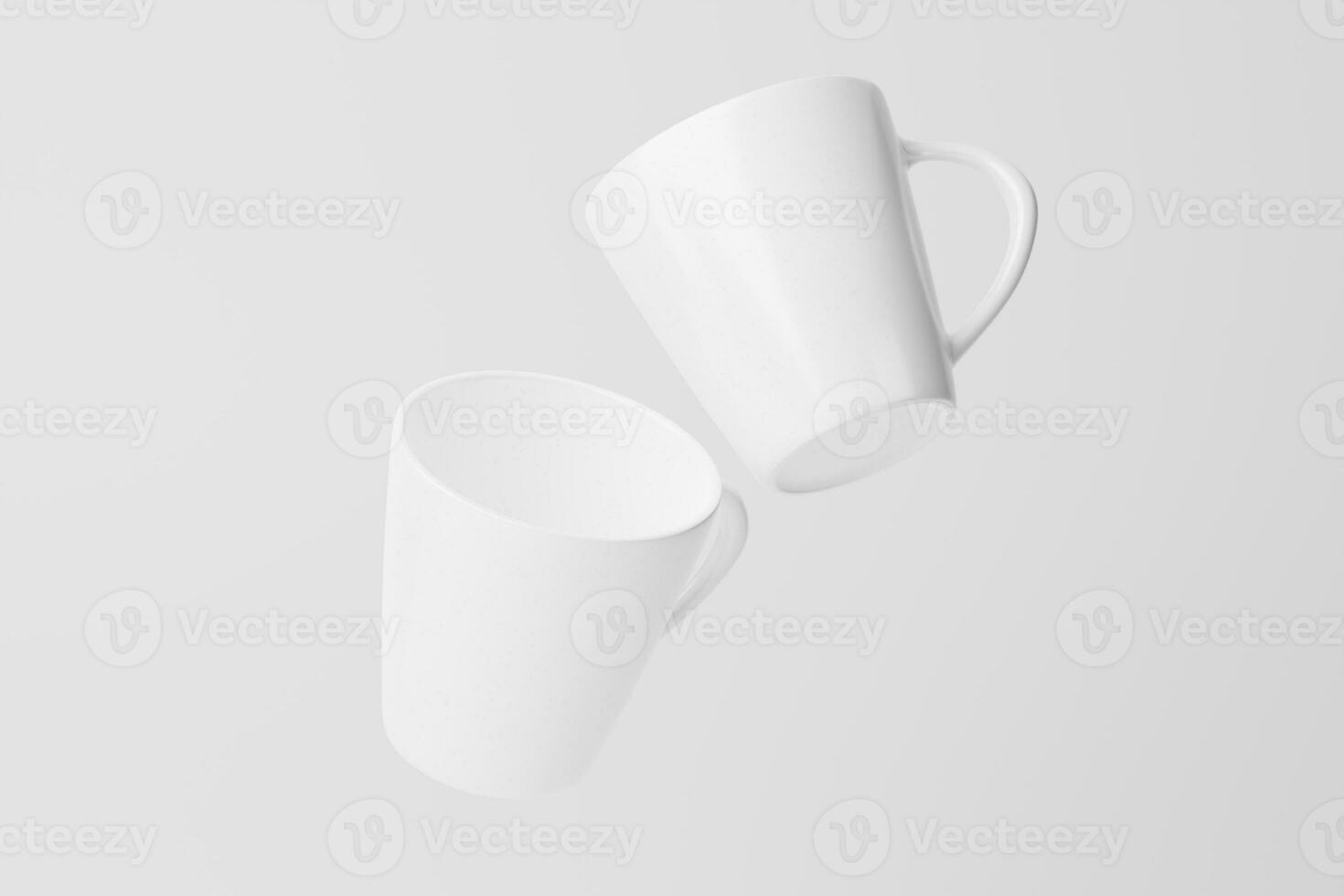 cerâmico caneca copo para café chá branco em branco 3d Renderização brincar foto