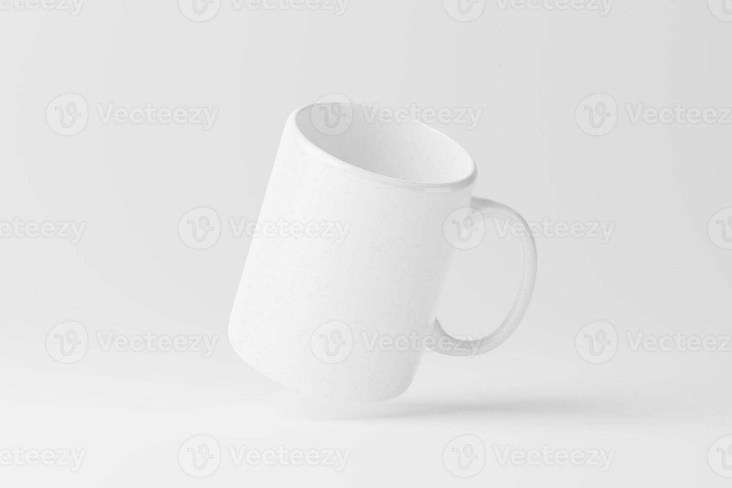 cerâmico caneca copo para café chá branco em branco 3d Renderização brincar foto