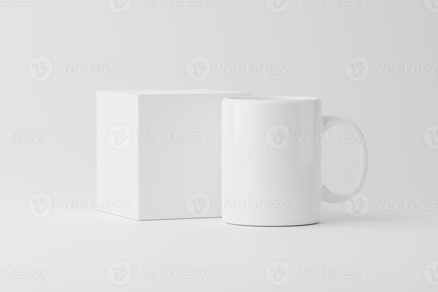 cerâmico caneca copo para café chá branco em branco 3d Renderização brincar foto
