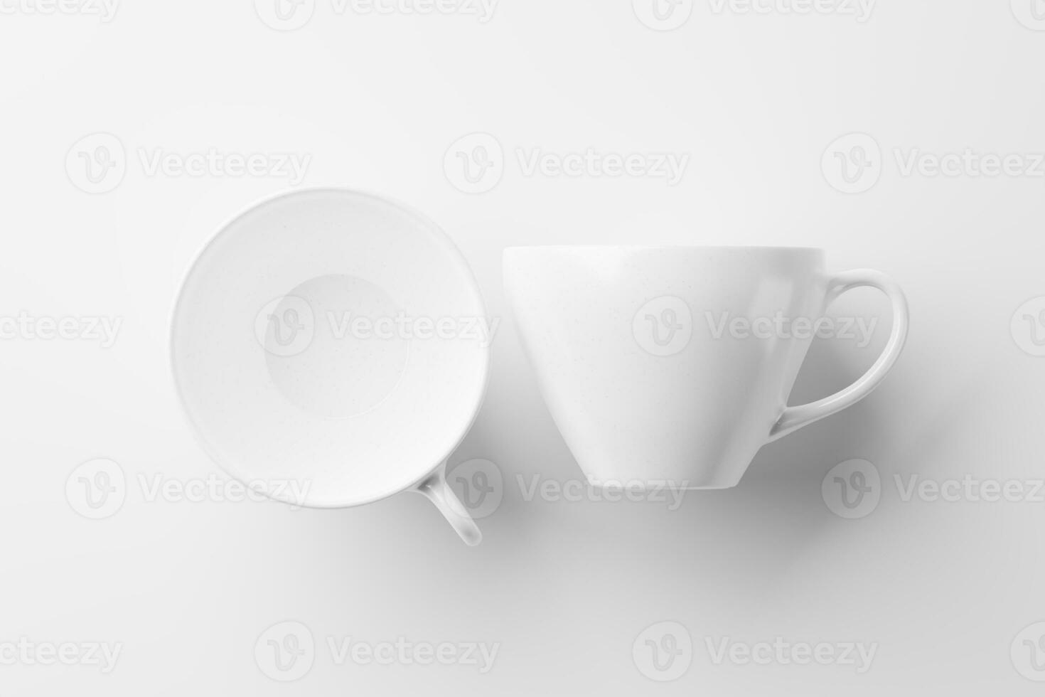 cerâmico caneca copo para café chá branco em branco 3d Renderização brincar foto