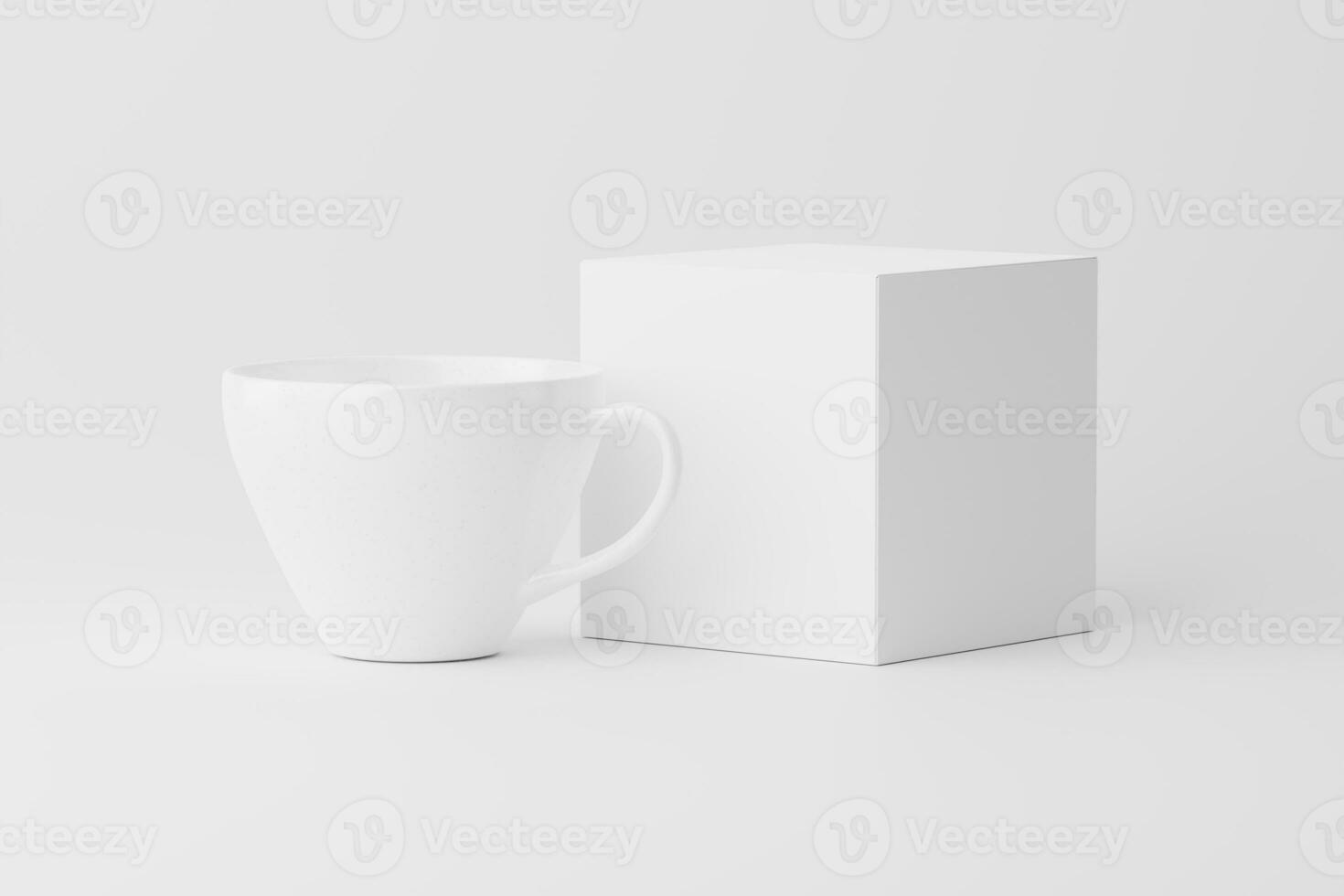 cerâmico caneca copo para café chá branco em branco 3d Renderização brincar foto