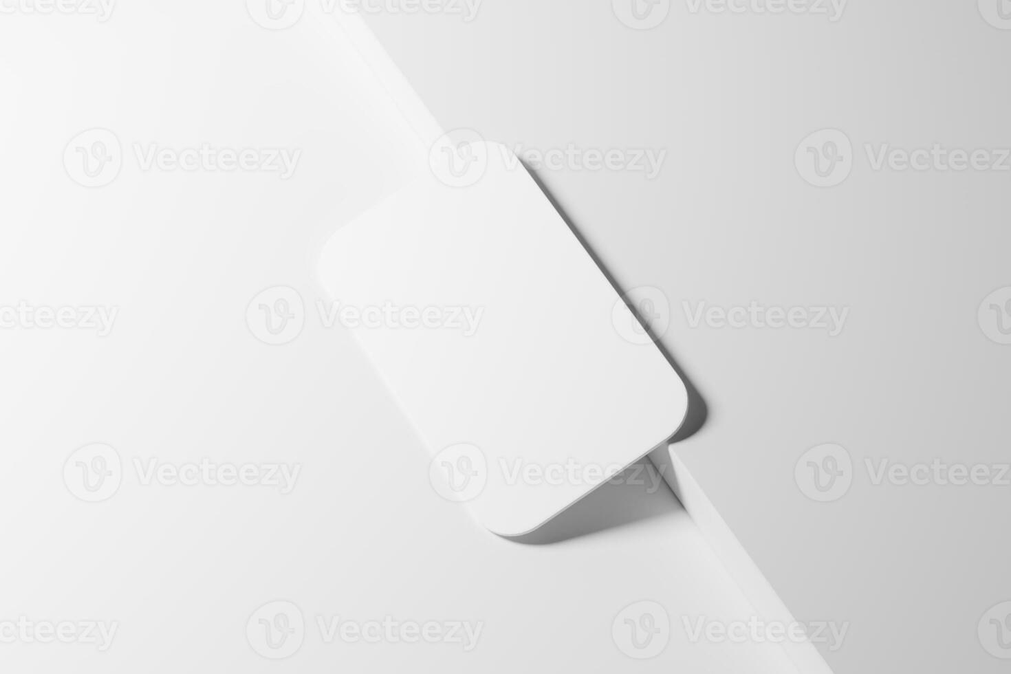 vertical volta canto o negócio cartão branco em branco 3d Renderização brincar foto
