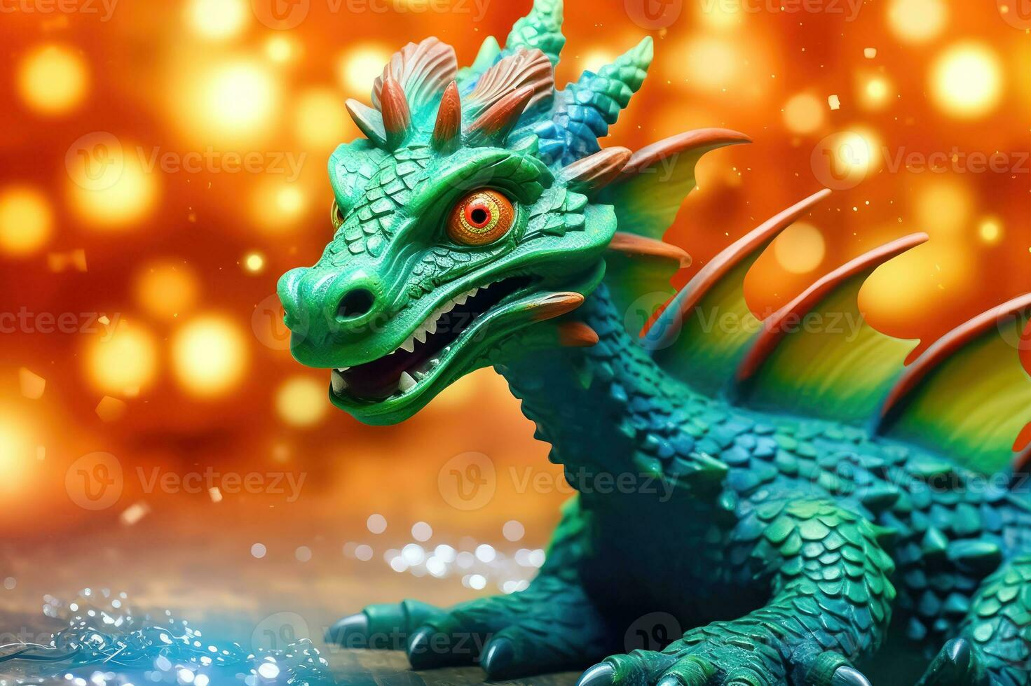 sorridente brinquedo Dragão - Novo ano 2024 mascote - generativo ai foto