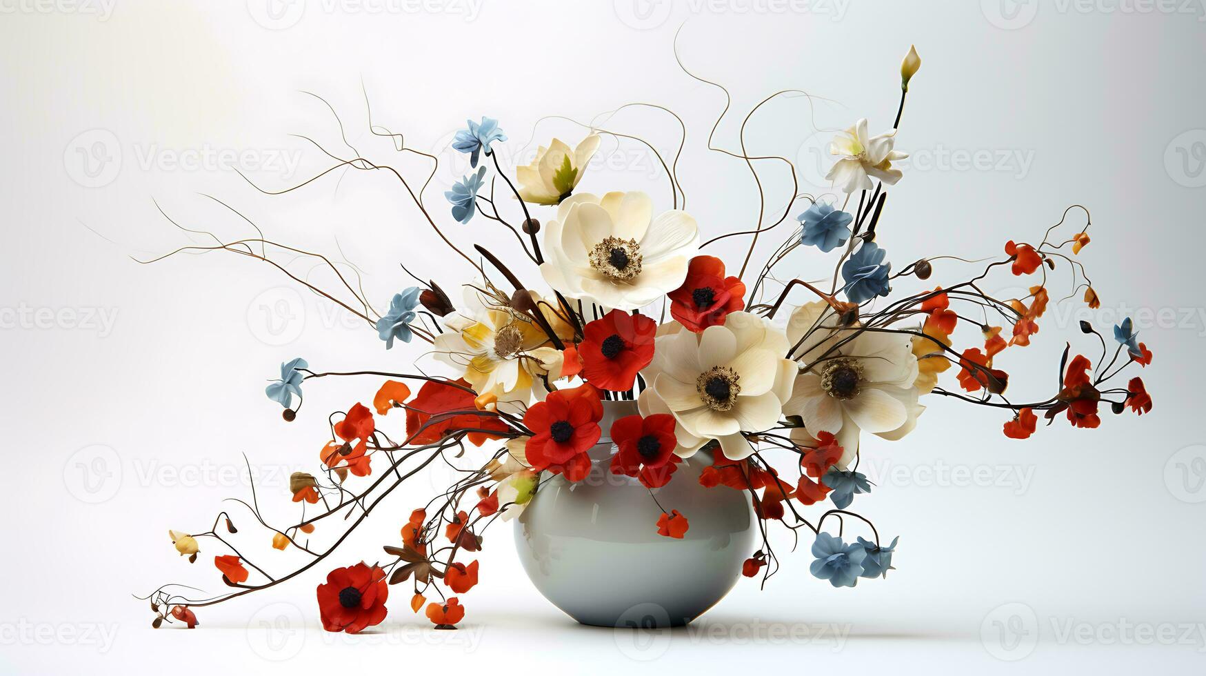 lindo flores vaso isolado em branco fundo ai gerado foto
