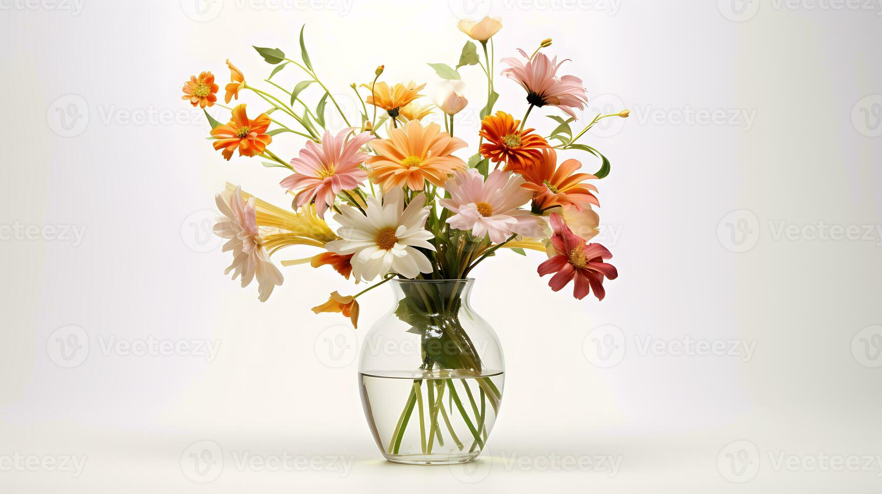 lindo flores vaso isolado em branco fundo ai gerado foto