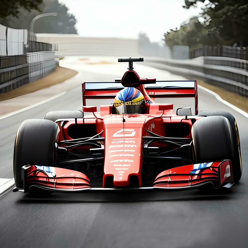 Fórmula carro dentro corrida rastrear ai gerado foto