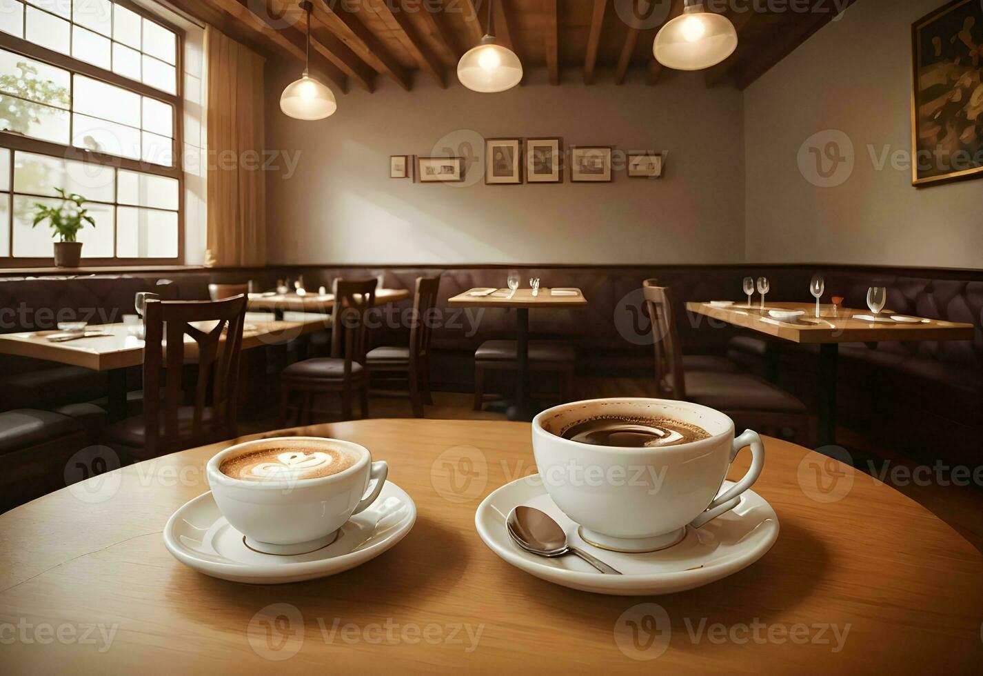 café em restaurante mesa ai gerado foto