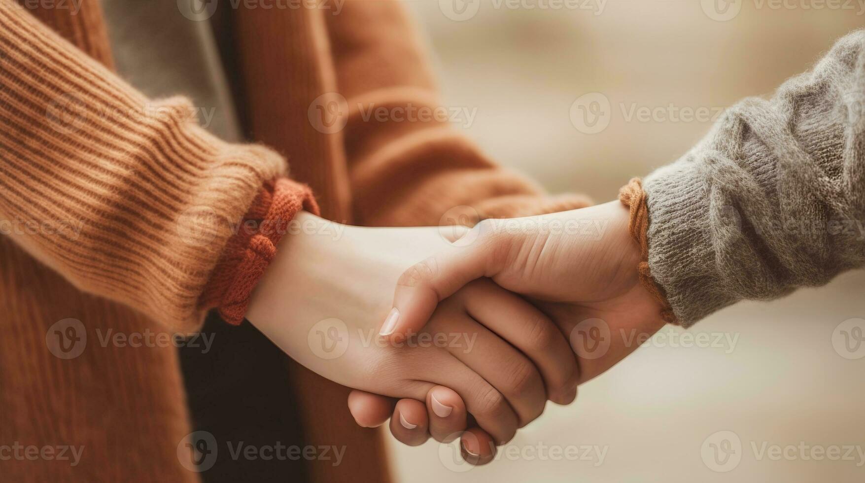 encorajando conceito, amigos doações uma confortável mão toque junto. mente e mental saúde. amor e apoiar. ai generativo foto