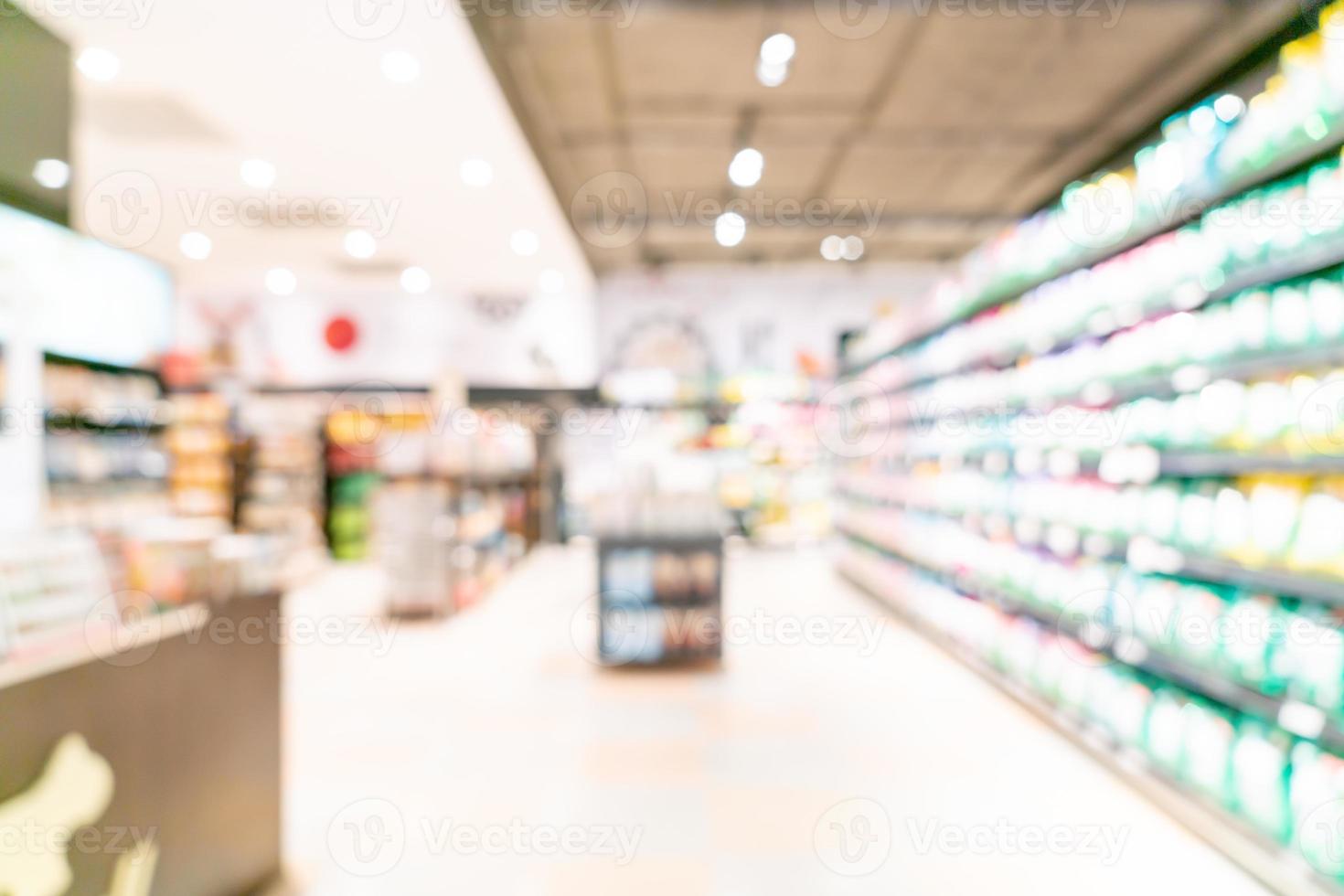 desfoque abstrato e supermercado desfocado para segundo plano foto